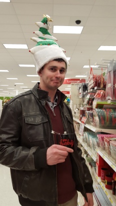 Craig getting in the spirit at Target. 